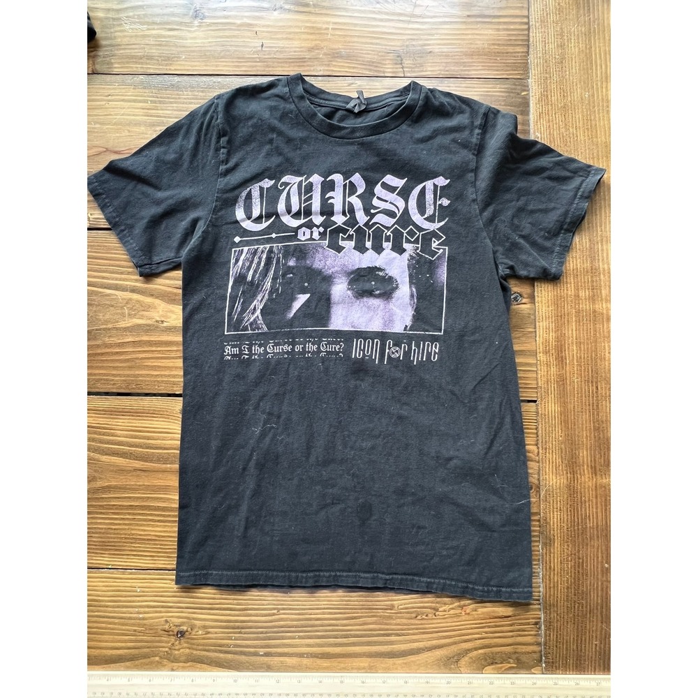 Icon For Hire Curse‎ or Cure Band T-Shirt Black Purple Graphic Tee Small